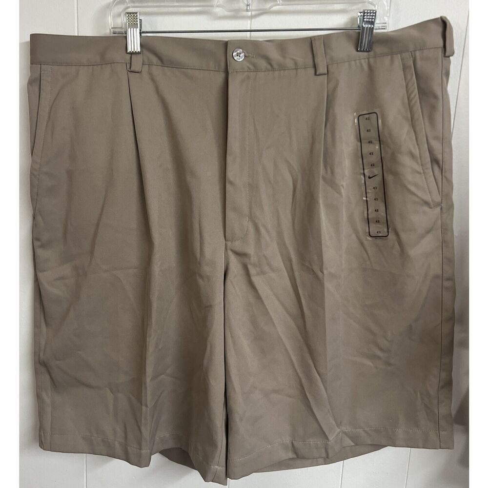 NWT New Nike Dri-FIT 10” Inseam Golf Pleated‎ Shorts MENS Khaki SIZE 42